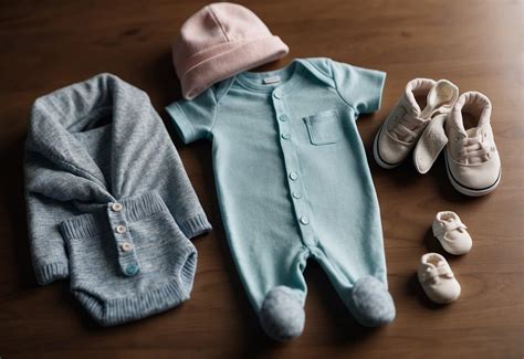 Verschiedene Arten von Babykleidung wie Bodys und Strampler