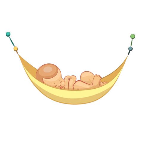 Illustration einer Baby-Hängematte in einem gemütlichen Kinderzimmer
