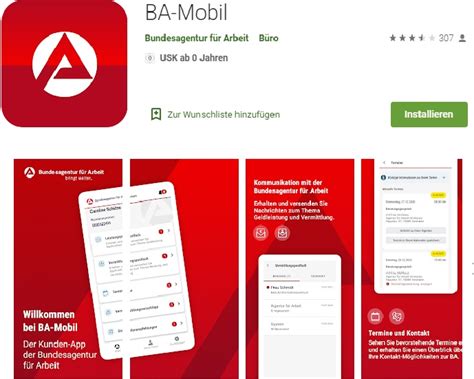 Screenshots der BA-Mobil App mit Hervorhebung der Funktion zur Mitteilung von Veränderungen.