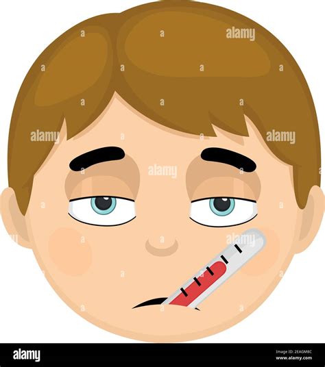 Illustration eines Kindes mit gerötetem Gesicht und Fieber