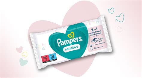 Illustration, die die sanfte Textur der Pampers Sensitive Feuchttücher zeigt.