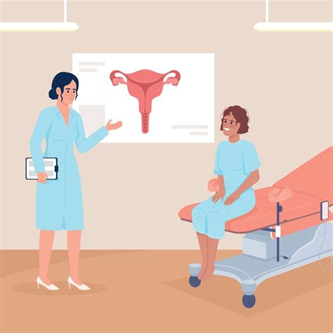 Illustration einer Frauenärztin, die eine Patientin berät