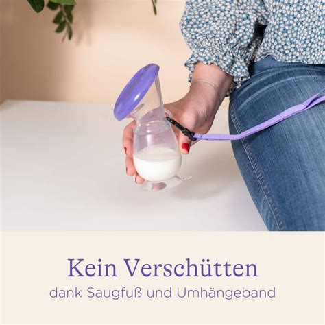 Schema der Anwendung der Lansinoh Silikon-Milchpumpe während des Stillens.