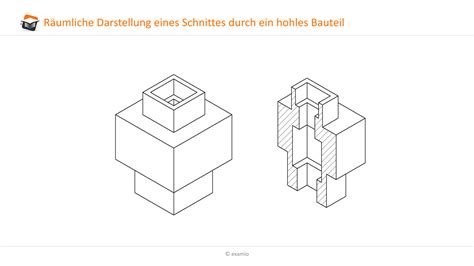 Schnittdarstellung eines typischen Kinosaals mit zwei Sitzblock-Anordnungen