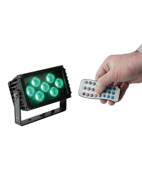 Schema der Rückseite des Cameleon Flood 7 RGB mit Beschriftung der Anschlüsse