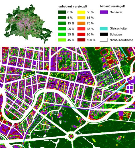 Satellitenbild, das die Versiegelung von Flächen in Deutschland zeigt.