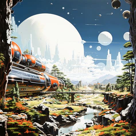 Cover des Armageddon-Zyklus oder eine Illustration, die eine futuristische Raumschiffszene darstellt