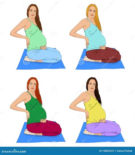 Illustration einer schwangeren Frau, die verschiedene BH-Modelle vergleicht