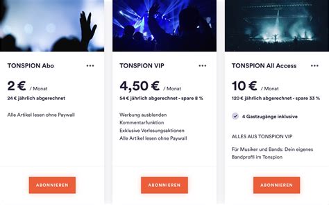 Screenshot der Tonspion-Webseite mit Konzertkalender
