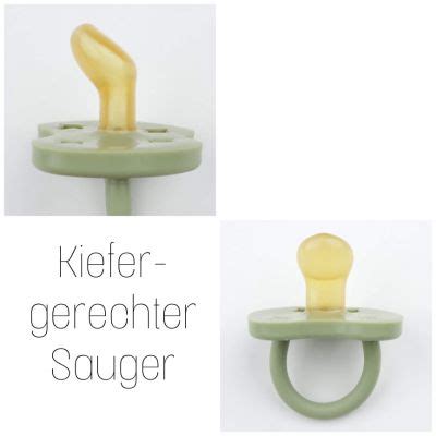 Illustration der NUK Schnullerform mit Erläuterung der kiefergerechten Gestaltung.