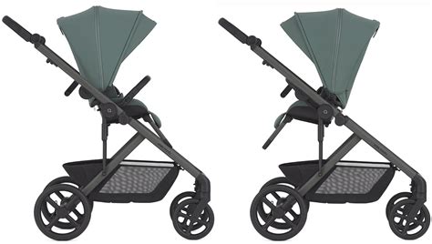 Illustration, die die verschiedenen Konfigurationsmöglichkeiten des Anex Modu Kinderwagens zeigt (Einzel-, Geschwister-, Zwillings-, Bollerwagenmodus)