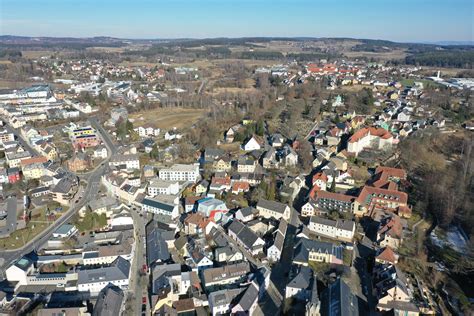 Alte Ansicht der Stadt Selb mit Fokus auf die Porzellanindustrie