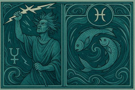 Symbolische Darstellung von Uranus in den Fischen