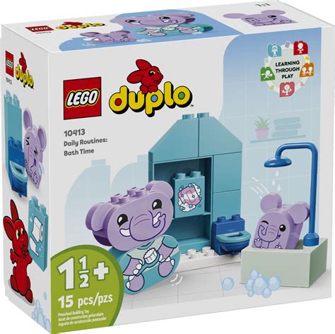 Illustration eines lächelnden Babys, das mit großen LEGO DUPLO Steinen spielt.