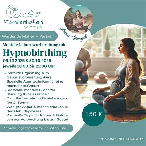 Infografik zur Entstehung und den Kernprinzipien von Hypnobirthing.