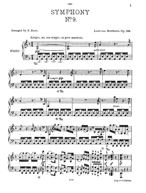 Notenblatt der 9. Sinfonie von Schostakowitsch