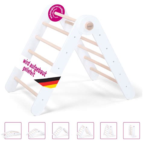 babybay Kletterleiter und Rutsche Littlefoot® 2-in-1, die an das Kletterdreieck angebracht ist
