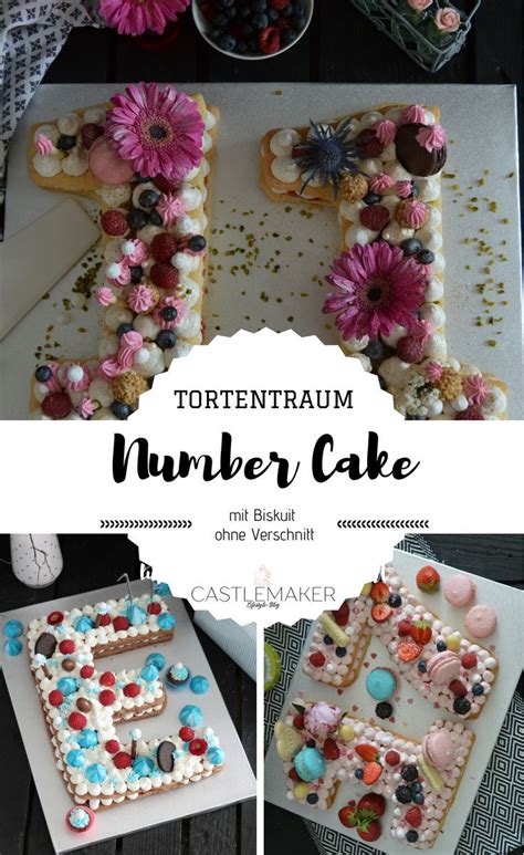 Collage aus verschiedenen Number Cakes mit unterschiedlichen Dekorationen und Zahlen