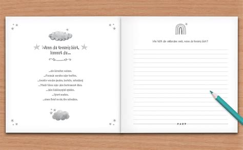 Ein Trauertagebuch und ein kleines Erinnerungsstück (z.B. ein Armband mit Stern) als Symbole für Erinnerung und Verarbeitung.