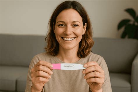 Frau, die ein Ovulationstest-Kit hält