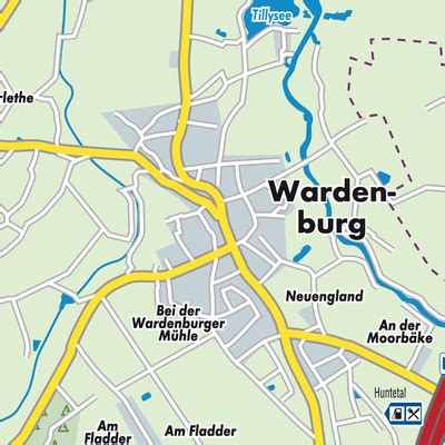 Karte von Wardenburg mit markierten Dienstleistern im Gesundheitswesen