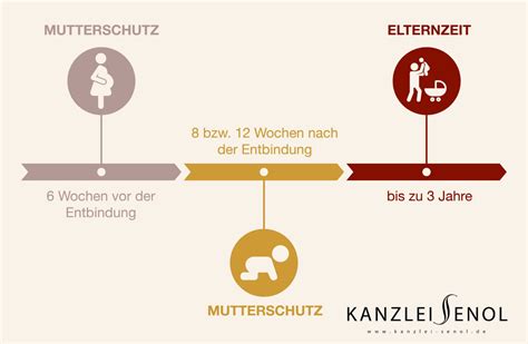 Grafische Darstellung der Schutzfristen im Mutterschutzgesetz
