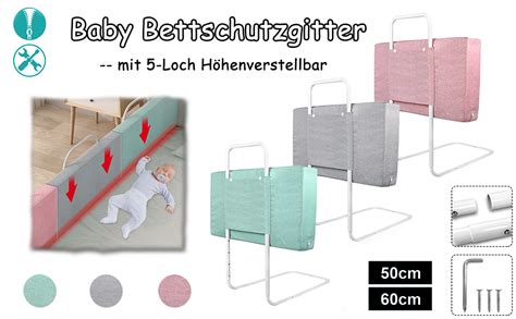 Illustration eines Kindes, das sicher in einem Bett mit installiertem Bettschutzgitter schläft.