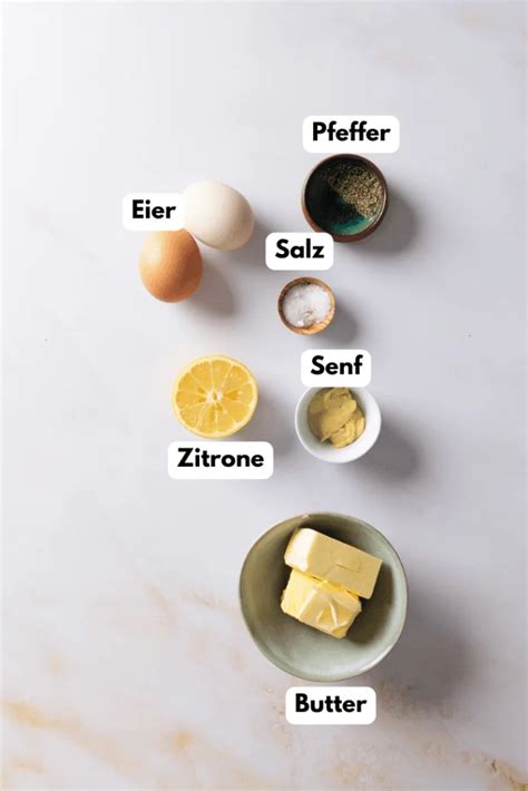 Schema der Zutaten für Sauce Hollandaise