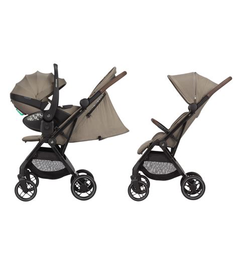 Maxi-Cosi Soho City-Buggy im zusammengeklappten Zustand und in Benutzung