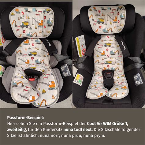 Collage: Verschiedene Antischwitz-Auflagen und Sommerbezüge für Kindersitze