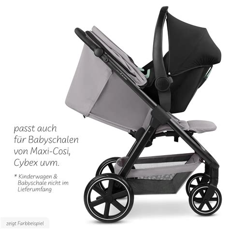 Infografik mit Logos der kompatiblen Babyschalen-Hersteller und ABC Design Kinderwagenmodelle