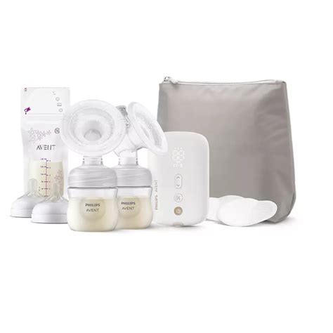 Philips Avent SCF398/11 elektrische Doppelmilchpumpe mit Fokus auf das Display und die Bedienungselemente