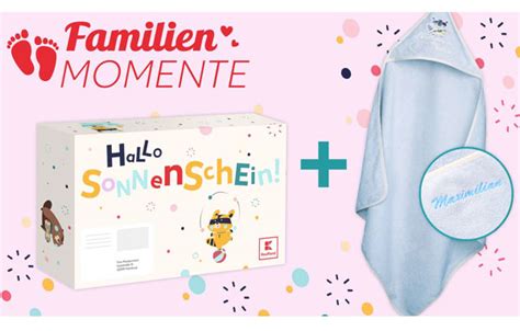 Nahaufnahme des bestickten Kapuzenhandtuchs aus der Kaufland Babybox