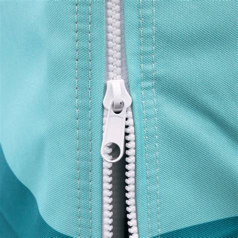 Detailansicht des Reißverschlusses mit Kinnschutz