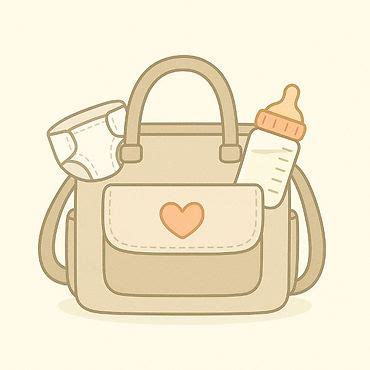 Illustration einer handgefertigten Wickeltasche mit Cupcake-Applikation