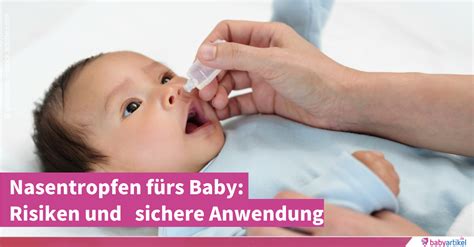 Schema zur korrekten Anwendung von Nasentropfen bei einem liegenden Baby