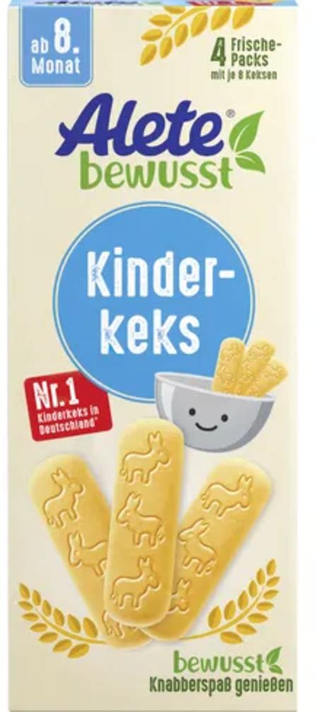 Collage aus verschiedenen Alete Kinderprodukten wie Kekse und Cracker