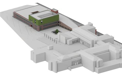 Schema des Gebäudekomplexes des Landratsamtes mit Kennzeichnung des Sitzungssaals