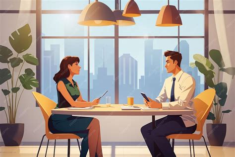 Illustration: Schwangere Frau im Gespräch mit Vorgesetztem über Arbeitsplatzgestaltung