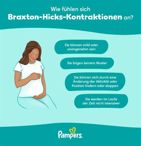 grafische Darstellung der Braxton-Hicks-Kontraktionen im Vergleich zu echten Wehen