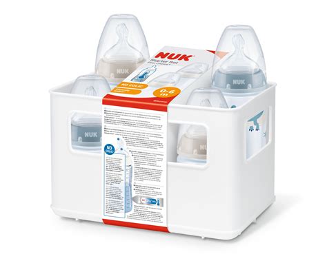 Illustrative Grafik zur korrekten Handhabung und Prüfung von NUK Schnullern und Flaschen