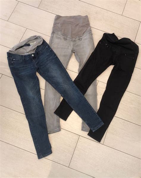 Collage aus verschiedenen Outfit-Ideen mit Umstandshosen für unterschiedliche Anlässe: sportlich, casual, Business und elegant.