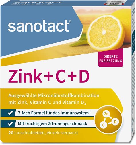 Infografik mit den Hauptfunktionen von Vitamin C, D und Zink im Immunsystem
