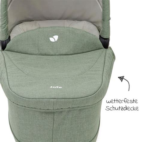 Schema zur 4-in-1-Funktionalität des Joie Versatrax mit Babywanne, Sportsitz und Babyschale