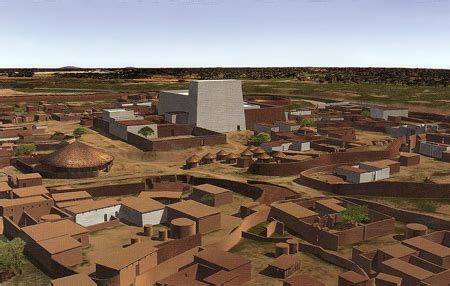 Rekonstruktion der Stadt Kerma mit dem Deffufa