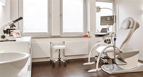 Schema der gynäkologischen Praxis mit Räumlichkeiten und Abteilungen