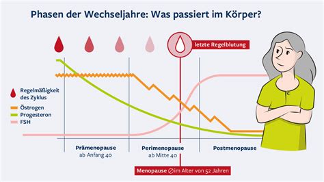 Grafik der hormonellen Veränderungen in den Wechseljahren