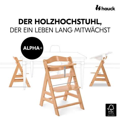 Illustration, die die einfache Montage des Hauck Alpha Hochstuhls zeigt.