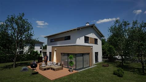 Visualisierung eines Architektenhauses mit individueller Planung