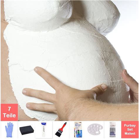 Schema zur Positionierung beim Gipsabdruck des Babybauchs